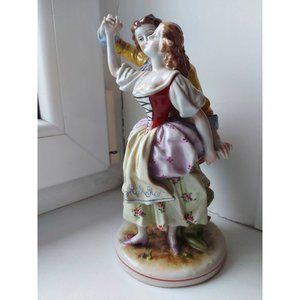 A 19 Century Statue  made In Germany by Von Schierholz porcelain  loving couple